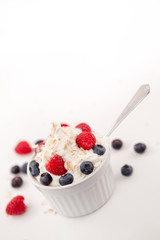 Whipped cream mix with berries
