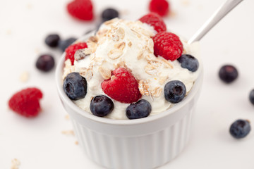 Sweet berries in whipped cream