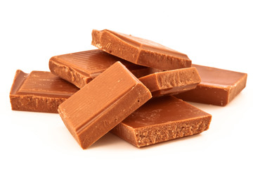 Many pieces of milk chocolate
