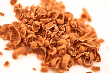 Many chocolate shavings