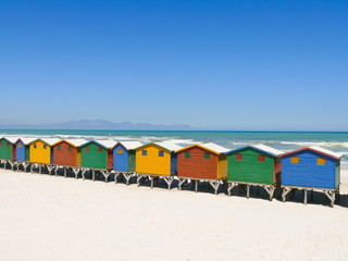 bunte Badehäuschen von Muizenberg