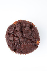 Extreme close up of a chocolate muffin
