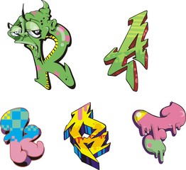 Graffiti inital letters