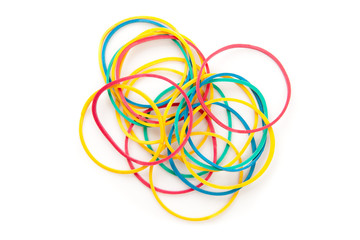 Large group of muti coloured elastics