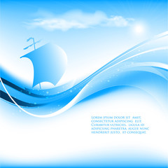 blue seascape vector. Eps10