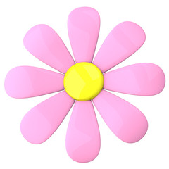 Pink flower icon 3d