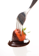 Fototapeta premium strawberry in chocolate sauce