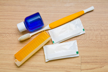 bathroom accessories and soap