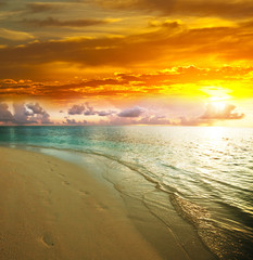 Panele Szklane  Zachód słońca nad morzem