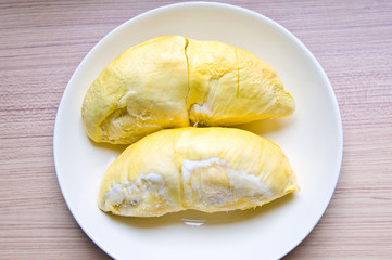 Close up of peeled durian