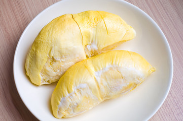 Close up of peeled durian