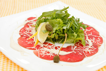Meat Carpaccio with Parmesan Cheese
