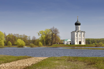 Naklejka premium Church of the Intercession on the Nerl