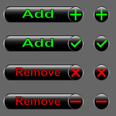 Vector Icons -  choice, refusal, addition, removal