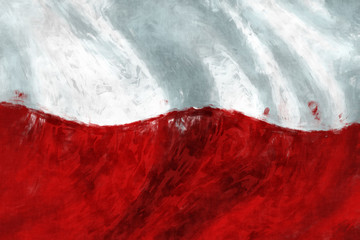 Flag of Poland abstract painting background
