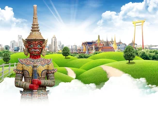Fototapete Rund Travel concept, bangkok THAILAND © potowizard