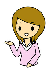 案内する女性
