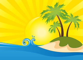 Fototapeta na wymiar Summer themed beach illustration background