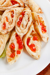 pancakes with caviar