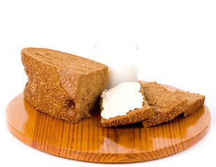 Banner add for recipe with bread and milk