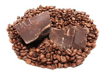 Chocolat noir et grains de café