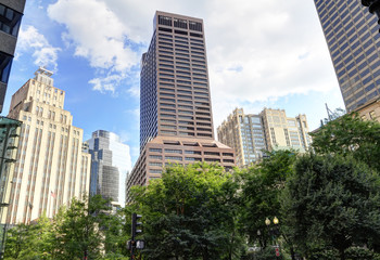 High rises in the financial district of Boston, Massachusetts.