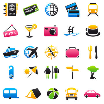 Travel Color & Black Icons