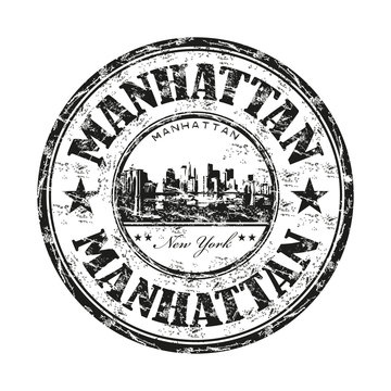 Manhattan grunge rubber stamp