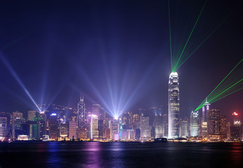 Fototapeta na wymiar Symphomy og light show in Hong Kong