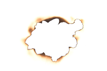 burnt hole in a paper