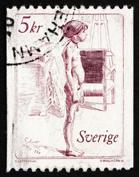 Postage stamp Sweden 1982 Graziella, Painting by Carl Larsson