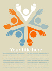 Colorful people with copy space vector.