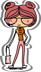 Мультфильм модной девушкой