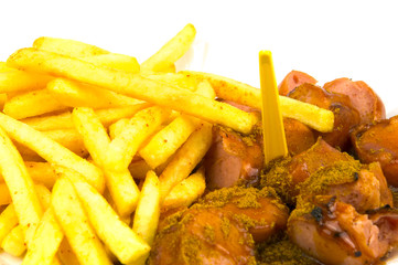 Currywurst mit Pommes