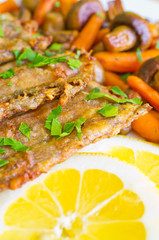 Fish fillets with vegetables