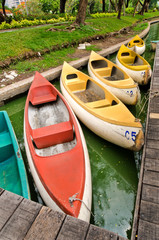 canoes on the lake