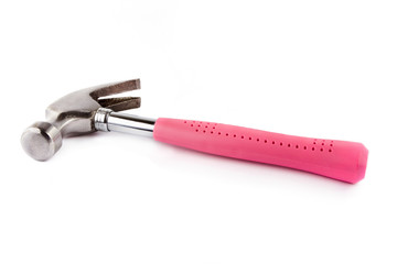Hammer with a pink handle