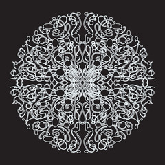 Белый кружевной узор на черном фоне - 41397327