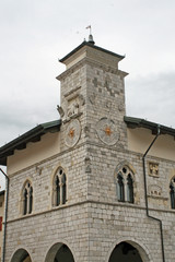 ancient Bell Tower of the Town Hall on the square of Venzone