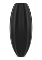 single black vase isolated on white background