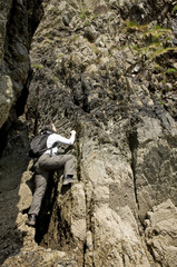 female rock climber