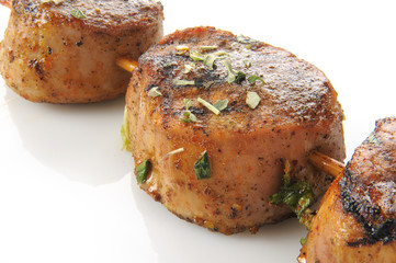 Pork tenderloin on white