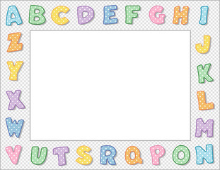 Alphabet Frame, pastel, copy space, school, daycare, education