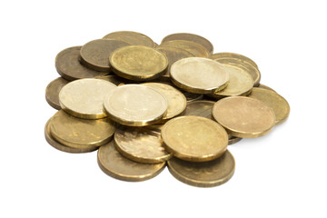 coins isolated on white