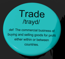Trade Definition Button Showing Import And Export Of Goods