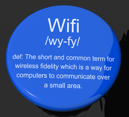 Wifi Definition Button Showing Internet Connection Zone Access