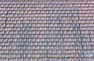 Old tiled roof of vietnamese building