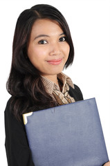 businesswoman holding a folder