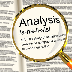 Analysis Definition Magnifier Showing Probing Study Or Examining - obrazy, fototapety, plakaty