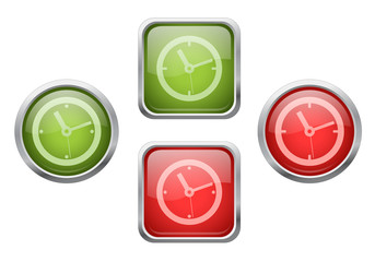 Buttons with clock sign icons